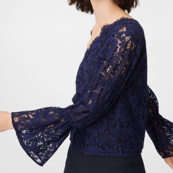 Club Monaco Blue Lace Top - Picture 4 of 5